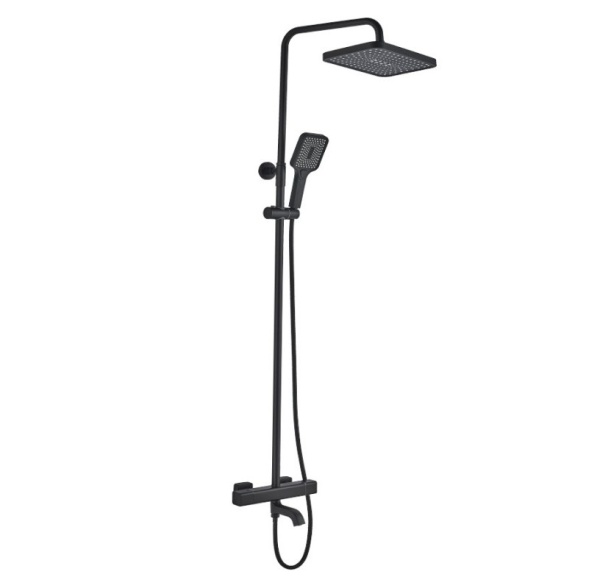 Душевая система со смесителем ALMAes Galaxy SDI-1801 монтаж настенная с термостатом черный матовый