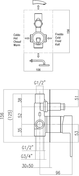 Смеситель для душа Webert Pegaso PE860101740 встраиваемый в стену 
без термостата белый