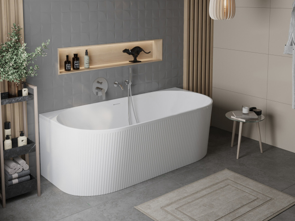 Акриловая ванна пристенная BelBagno  BB412-1700-800-MATT 170x80 овальная цвет белый матовый