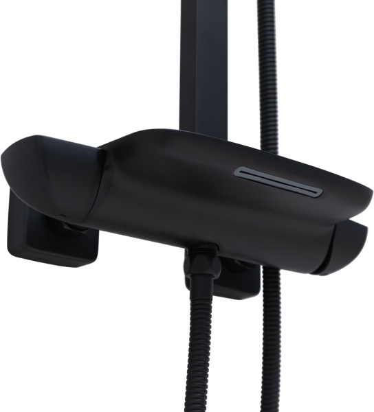 Душевая система со смесителем Allen Brau Infinity 3.0 5.21030-31 монтаж настенная без термостата черный матовый