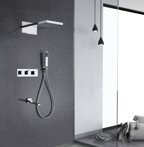 Душевая система со смесителем Abber Daheim AF8253 монтаж настенная без термостата хром