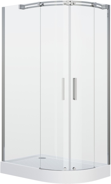 Душевой угол Grossman Galaxy GR-4110L прямоугольная-асимметричная  стекла прозрачные, профиль хром
