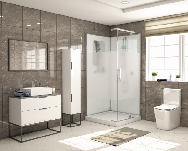 Душевая кабина без крыши Grossman  GR170QR квадратная   100x100 стекла прозрачные с узором, профиль хром