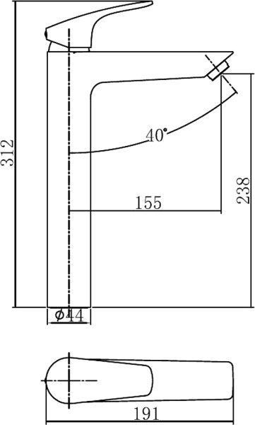 Смеситель для раковины Aquanet Static AF330-11B черный