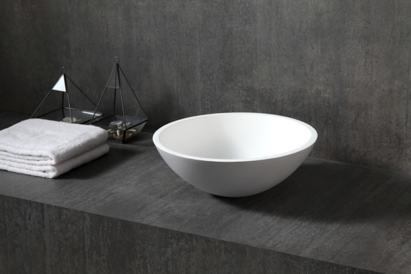 Раковина  круглая Abber STEIN AS2608 искусственный камень цвет белый матовый