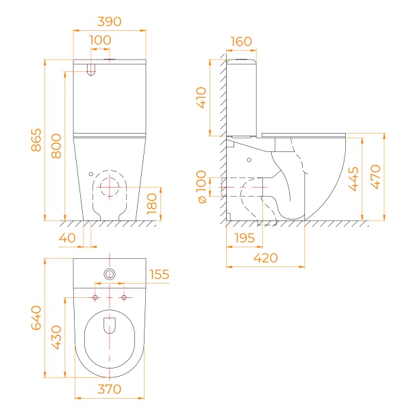 Унитаз напольный RGW  67420103-01 Rimless фаянс белый
