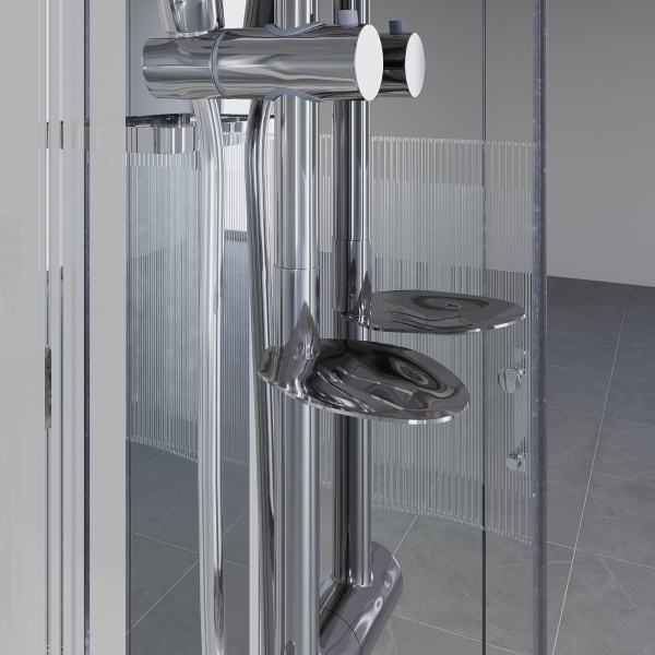 Душевая кабина с крышей Niagara Ultra NG-701-01 четверть круга  90x90 стекла прозрачные с узором, профиль хром