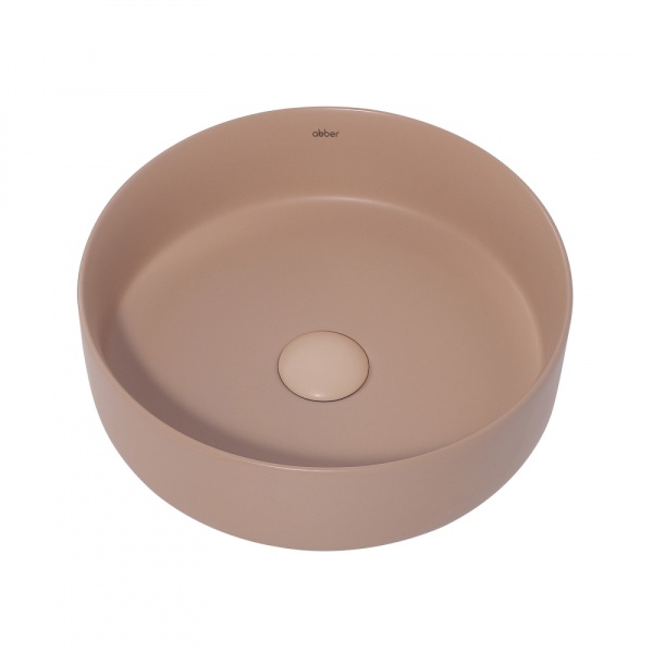 Раковина накладная круглая Abber Bequem AC2108MBB фаянс цвет бежевый матовый