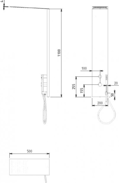 Душевая система со смесителем Cezares Premier PREMIER-CD2-NOP монтаж  без термостата 