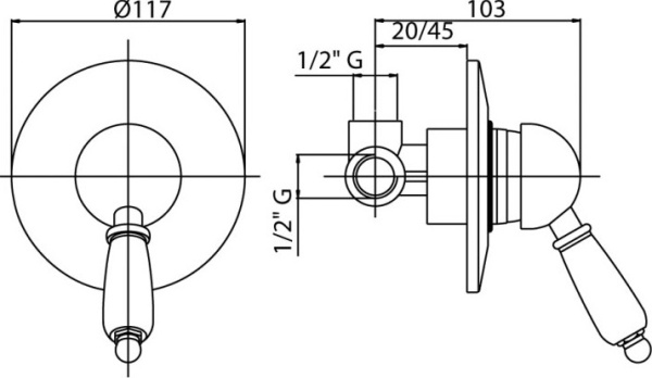 Комплект смесителей   Cezares Venezia VENEZIA-DIM-02-Bi 