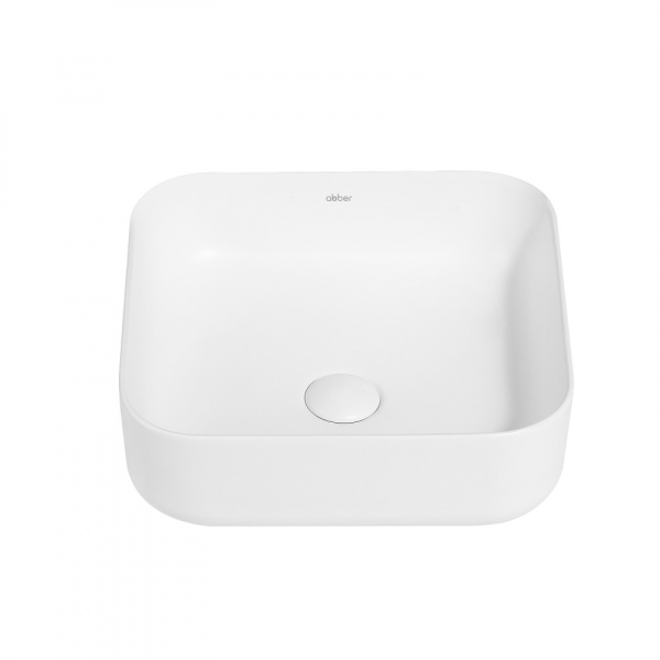 Раковина накладная квадратная  Abber Rechteck AC2211MW фаянс цвет белый матовый