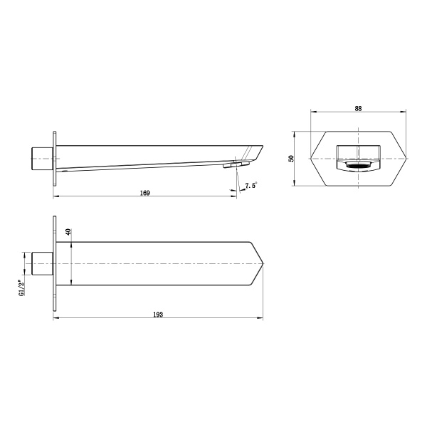 Излив для ванны Lemark  LM3981C хром 