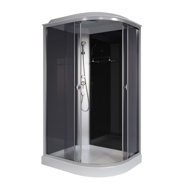 Душевая кабина с крышей Niagara Eco E120/80/13L/TN асимметричная  120x80 стекла тонированные, профиль матовый хром