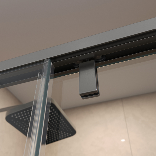 Душевая дверь BelBagno Soft Close-1 SOFT_CLOSE-1-BF-1-160-C-GM 160 см стекла прозрачные, профиль оружейная сталь