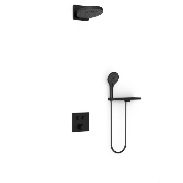 Душевая система со смесителем Vincea Inspire VSFW-4I211RMB монтаж встраиваемая в стену без термостата матовый черный