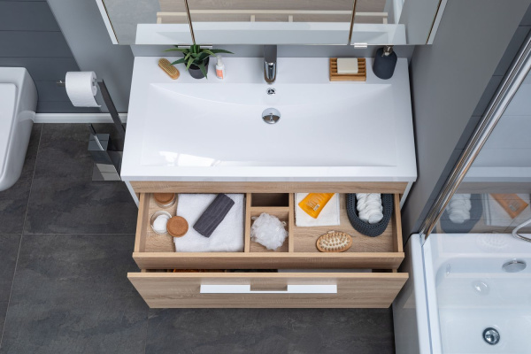 Раковина мебельная прямоугольная Aquanet Нота NEW 00204096 литьевой мрамор цвет белый