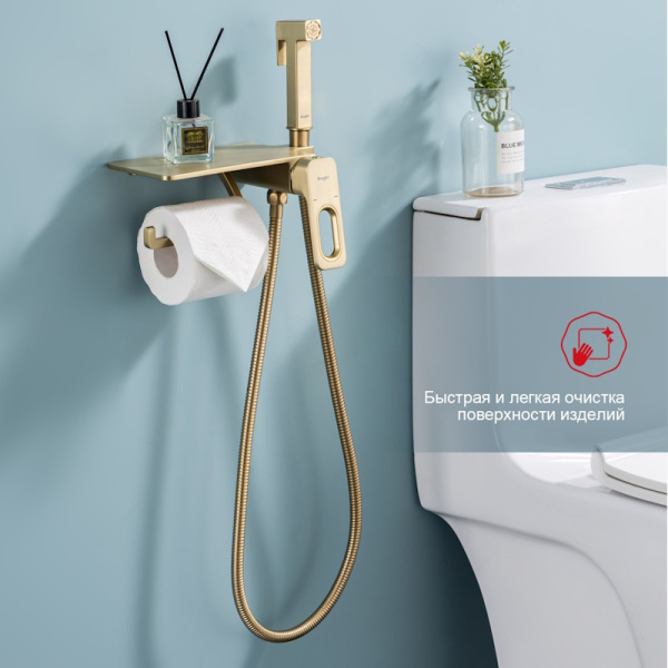 Гигиенический душ Raglo  R51.55.03 встраиваемый в стену золото сатин