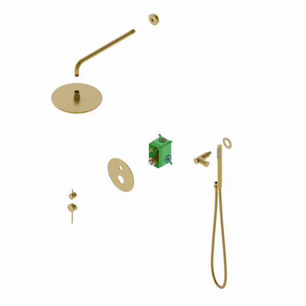 Душевая система со смесителем Timo Saona SX-2369/17SM монтаж встраиваемая в стену без термостата матовое золото