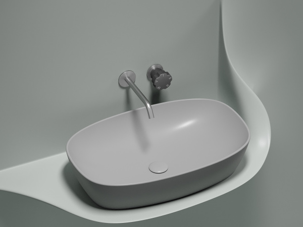 Раковина накладная овальная Ceramica Nova Element CN6049MSG фарфор цвет светло-серый матовый