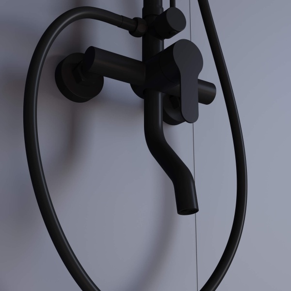 Душевая система со смесителем RGW Shower Panels 59140124-04 монтаж настенная без термостата черный