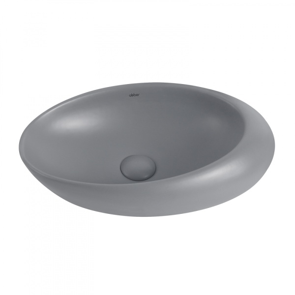 Раковина накладная овальная Abber Bequem AC2107MG фаянс цвет серый матовый