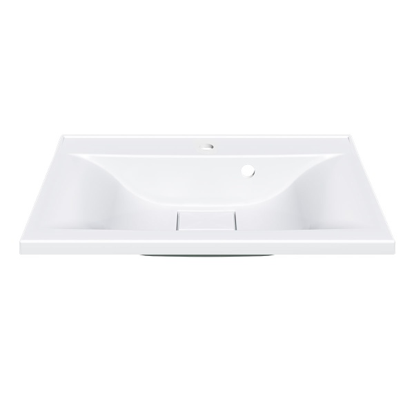 Раковина мебельная прямоугольная Vincea  VCB-3M650W литьевой мрамор цвет белый