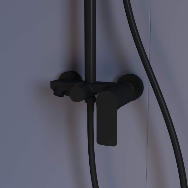 Душевая система со смесителем RGW Shower Panels 59140126-04 монтаж настенная без термостата черный