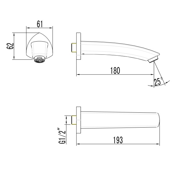 Излив для ванны Lemark  LM3581C хром 