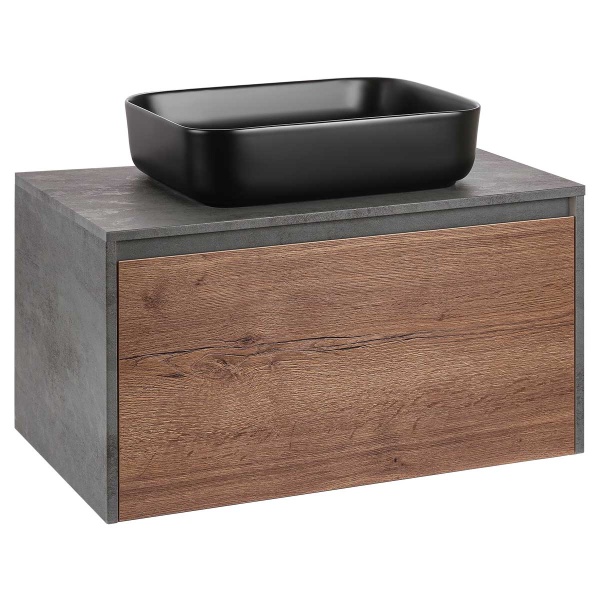 Тумба  подвесная Vincea Mesa VMC-2MS800TB 80 см  1 ящик+1 скрытый цвет T.Oak + Beton 