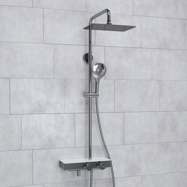 Душевая система со смесителем Wasserkraft  A113.069.101.CH Thermo монтаж настенная с термостатом хром