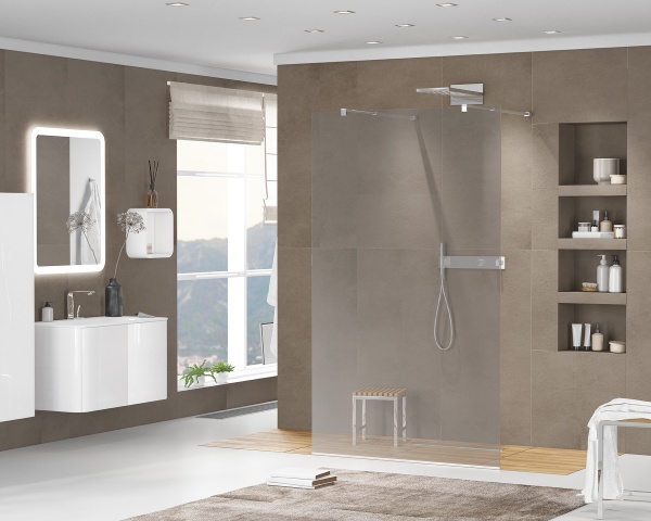 Душевая перегородка Cezares Liberta LIBERTA-L-2-100-GR-Cr 100 см, стекла тонированные, профиль хром