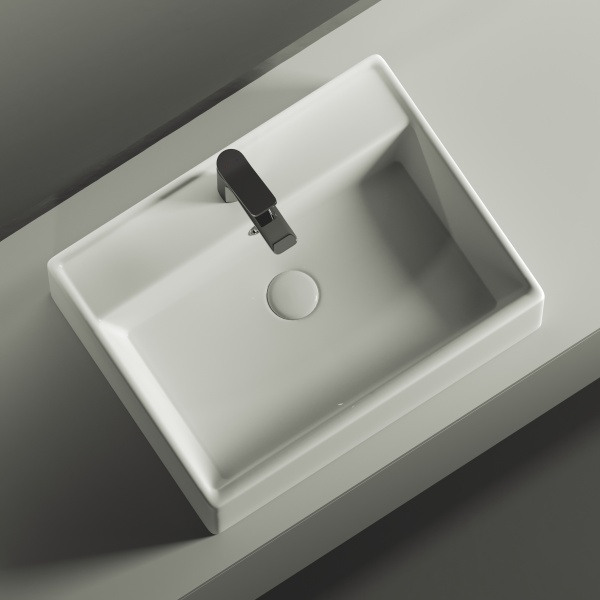 Раковина накладная прямоугольная Ceramica Nova Element CN6046 фарфор цвет белый