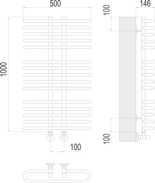Полотенцесушитель водяной Terminus Сахара П15  50x100 4670078529787 хром