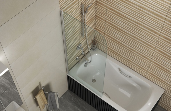 Стеклянные шторки для ванной Bravat BG070.5110A-1 70x150