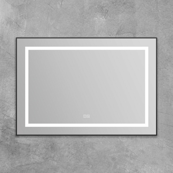 Зеркало с подсветкой BelBagno Kraft SPC-KRAFT-985-685-TCH-WARM-NERO 100x70 сенсор