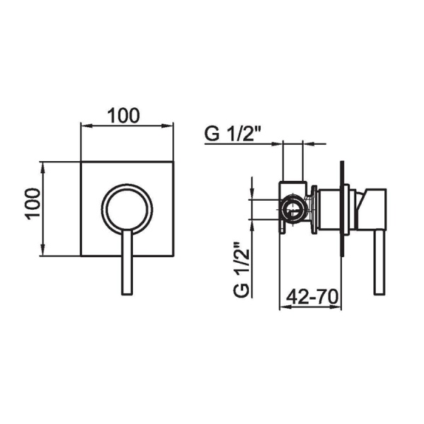 Смеситель для душа Webert Elio EL880101015 встраиваемый в стену 
без термостата хром