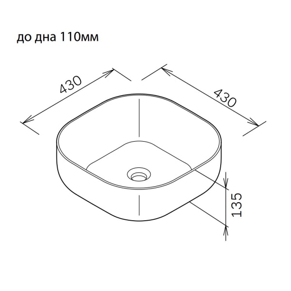 Раковина  квадратная  Am.Pm Func M8FWCC30430BM фарфор цвет черный матовый