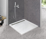 Душевой поддон низкий Cezares Tray TRAY-AS-AH-100/90-30-W прямоугольный литьевой мрамор 100x90 белый матовый