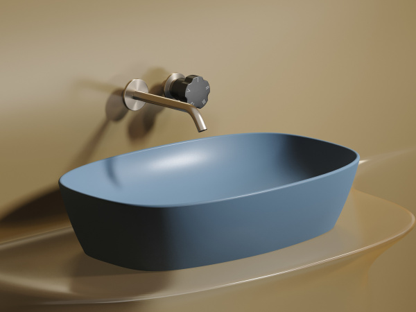 Раковина накладная овальная Ceramica Nova Element CN6049ML фарфор цвет голубой матовый