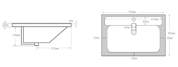 Раковина мебельная квадратная  Aquanet Ирис 00301804 керамика цвет белый