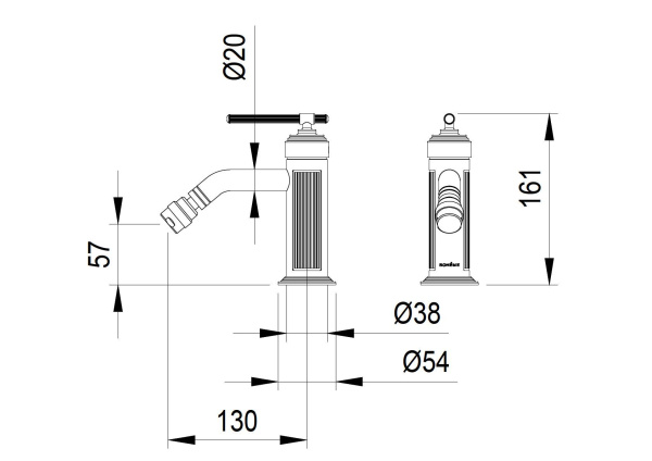 Смеситель для биде Boheme Eterna 176-CB латунь брашированная медь