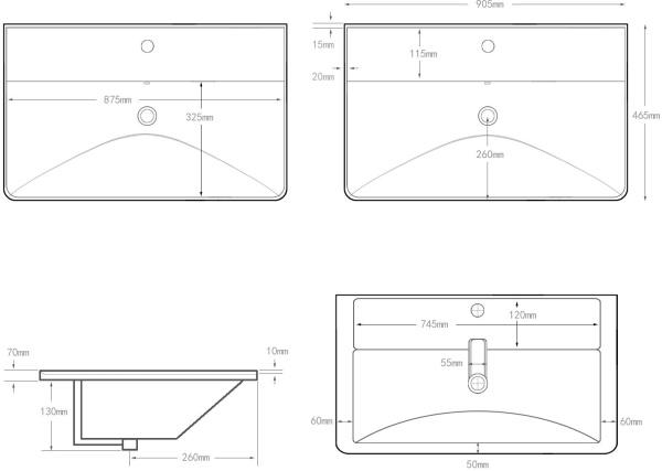 Раковина мебельная прямоугольная Aquanet Ирис 00323883 керамика цвет белый