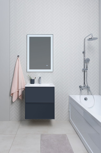 Раковина мебельная прямоугольная Aquanet Арт 00306390 литьевой мрамор цвет белый