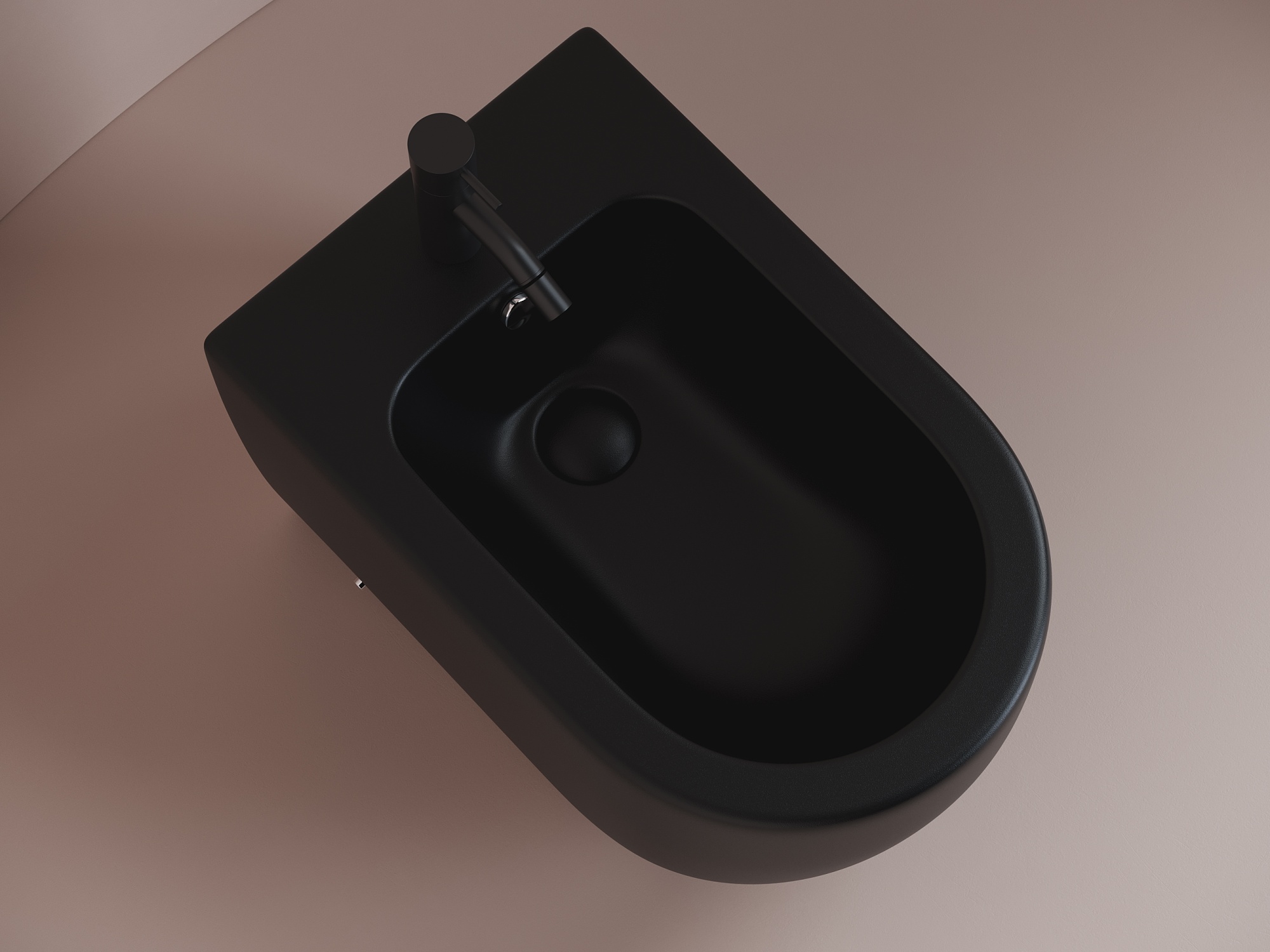 Биде приставное Ceramica Nova Metropol CN4005MB фарфор, цвет черный матовый