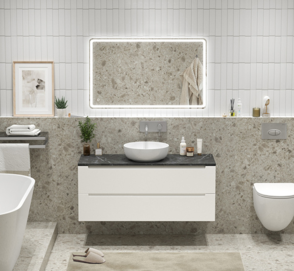 Тумба под раковину/столешницу подвесная BelBagno Etna ETNA-1200-2C-SO-BL-P 120 см  2 ящика цвет Bianco Lucido 