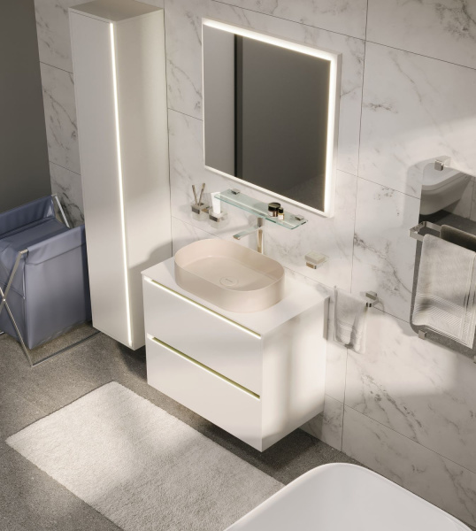 Столешница для ванной Allen Brau Activity 1.34022.K 81 см искусственный камень, цвет белый