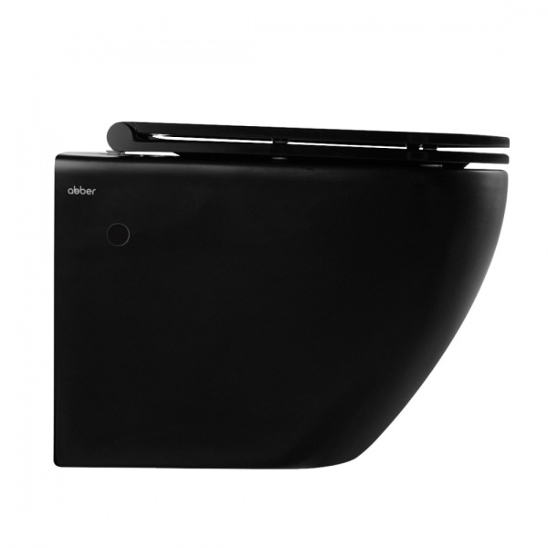 Унитаз подвесной Abber Bequem AC1103MB Rimless фарфор черный матовый