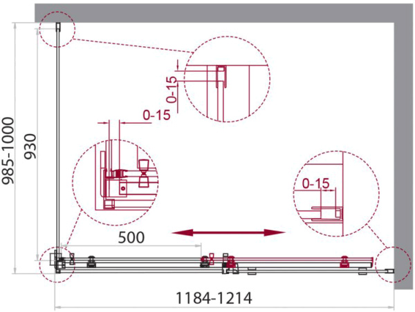 Душевой угол BelBagno Acqua ACQUA-AH-1-120/100-C-Cr прямоугольный 120x100 стекла прозрачные, профиль хром