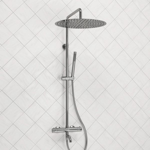 Душевая система со смесителем Wasserkraft  A188.117.137.087.CH Thermo монтаж настенная с термостатом хром