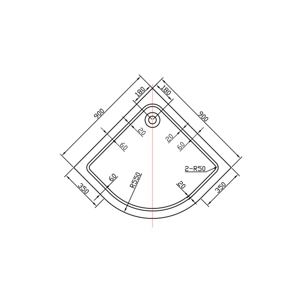 Душевой поддон низкий Vincea VST-2AQ VST-2AQ-9090 четверть круга акрил 90x90 белый
